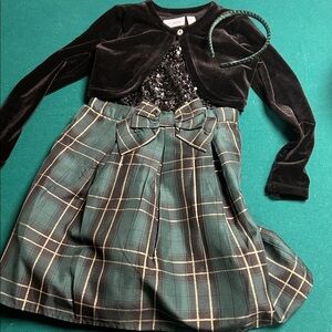 Green and black dress